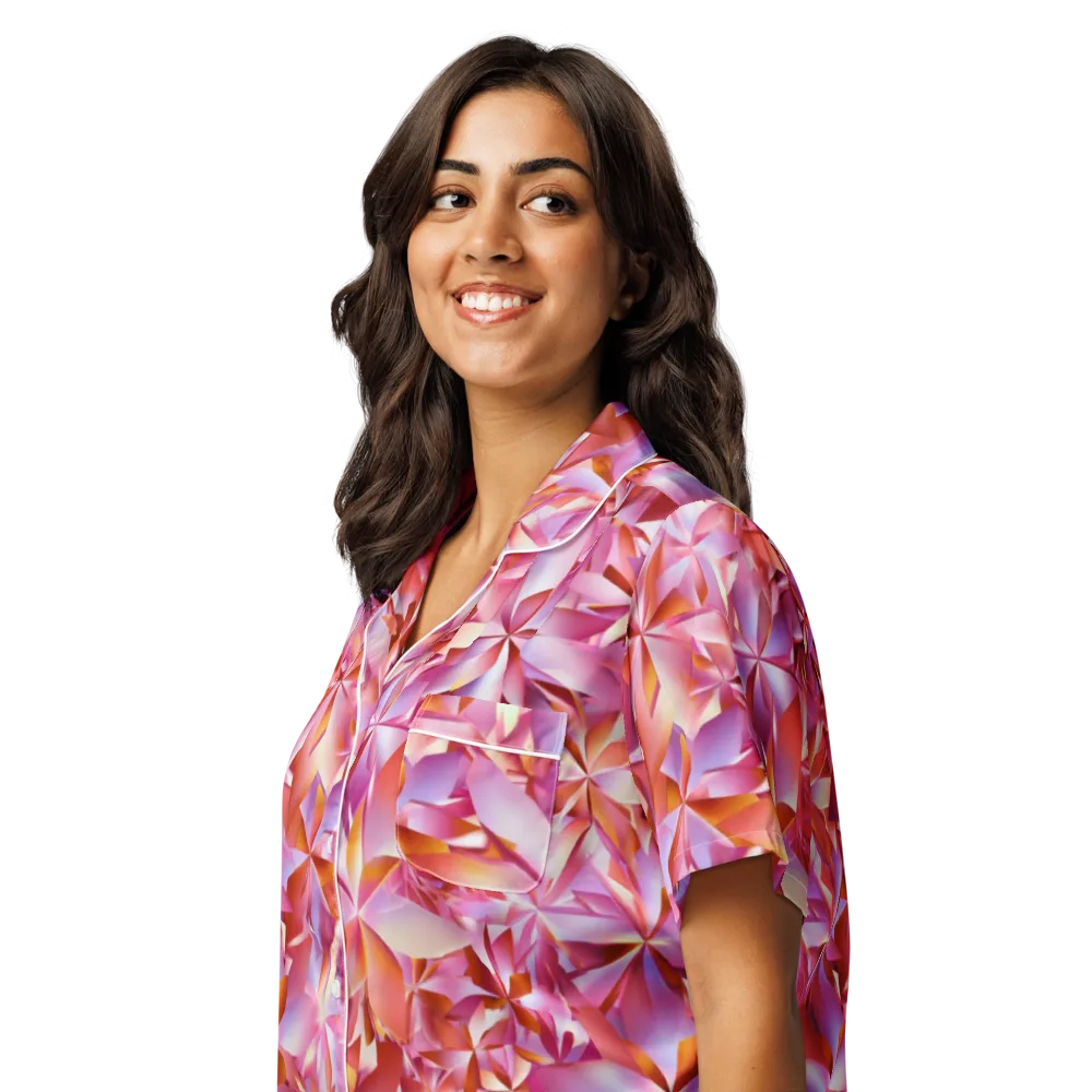Petal Prism on Women's Short Sleeve Pajama Top — Left Front
