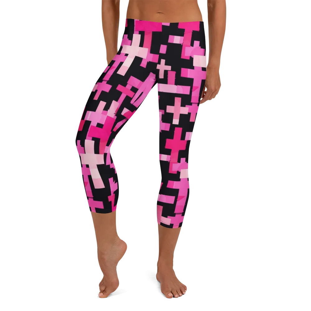 Magenta Junction on Capri Leggings — Front