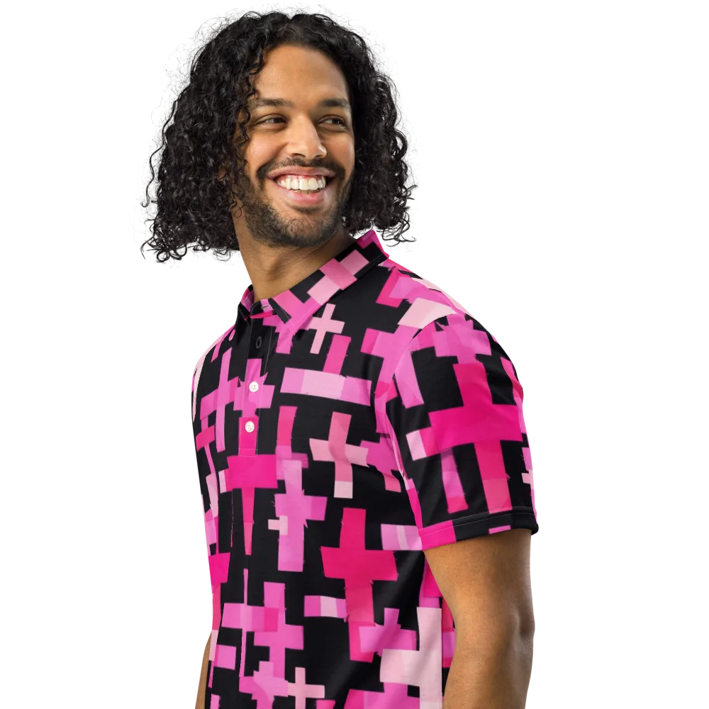 Magenta Junction on Men's Slim Fit Polo Shirt — Left Front