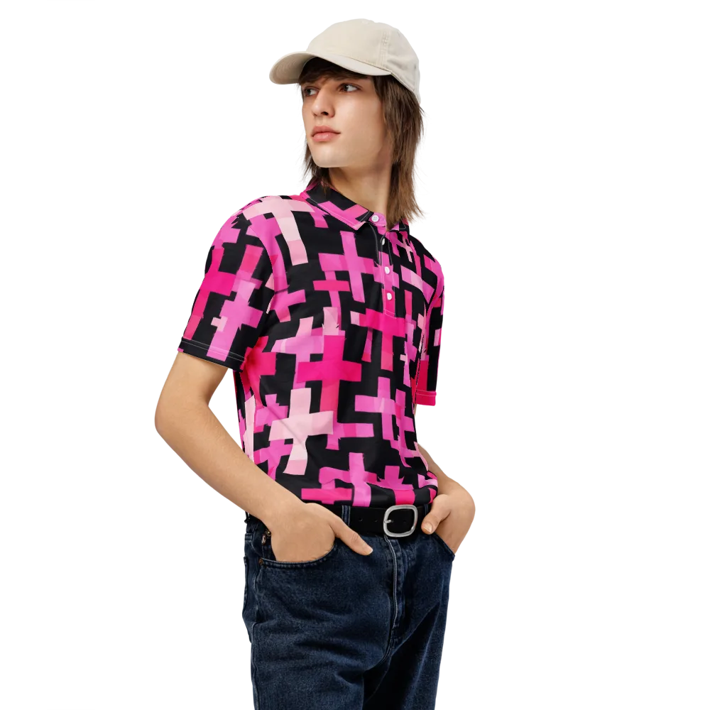 Magenta Junction on Men's Slim Fit Polo Shirt — Right Front