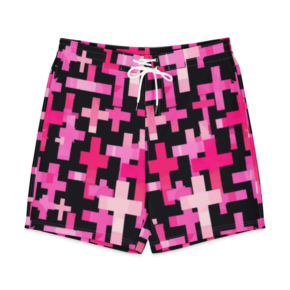 Magenta Junction on Men's Board Shorts — Front