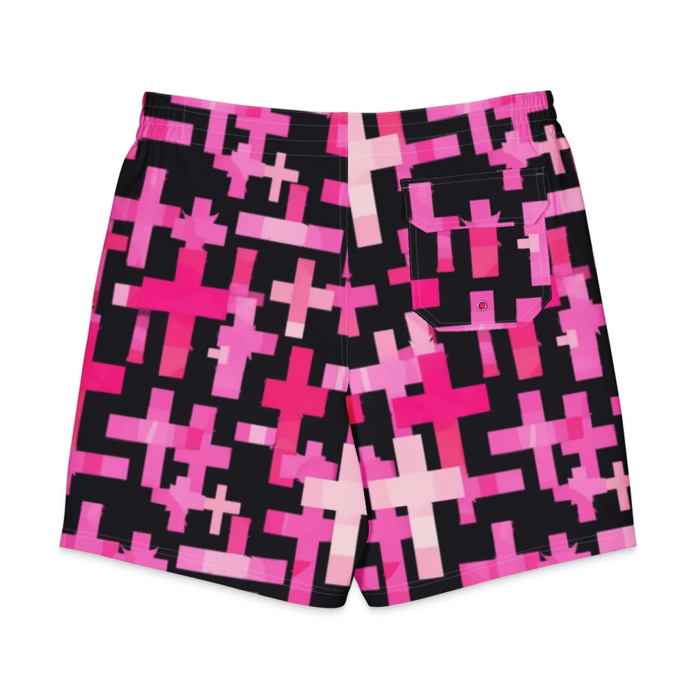 Magenta Junction on Men's Board Shorts — Back
