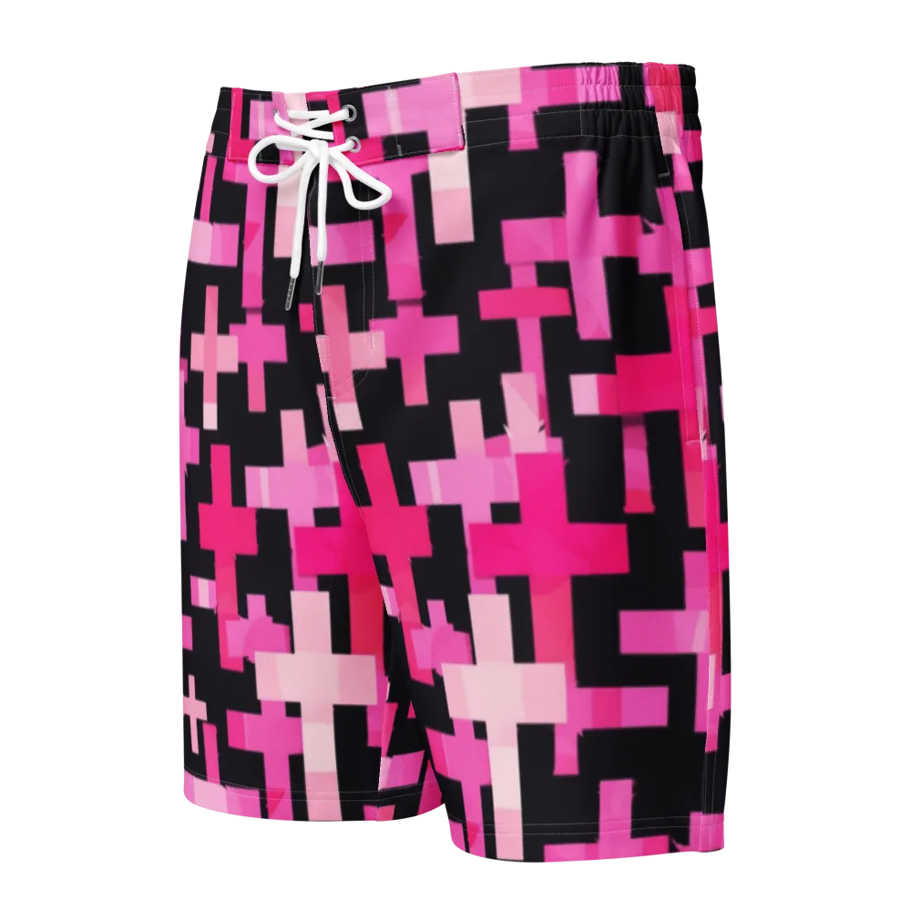 Magenta Junction on Men's Board Shorts — Front