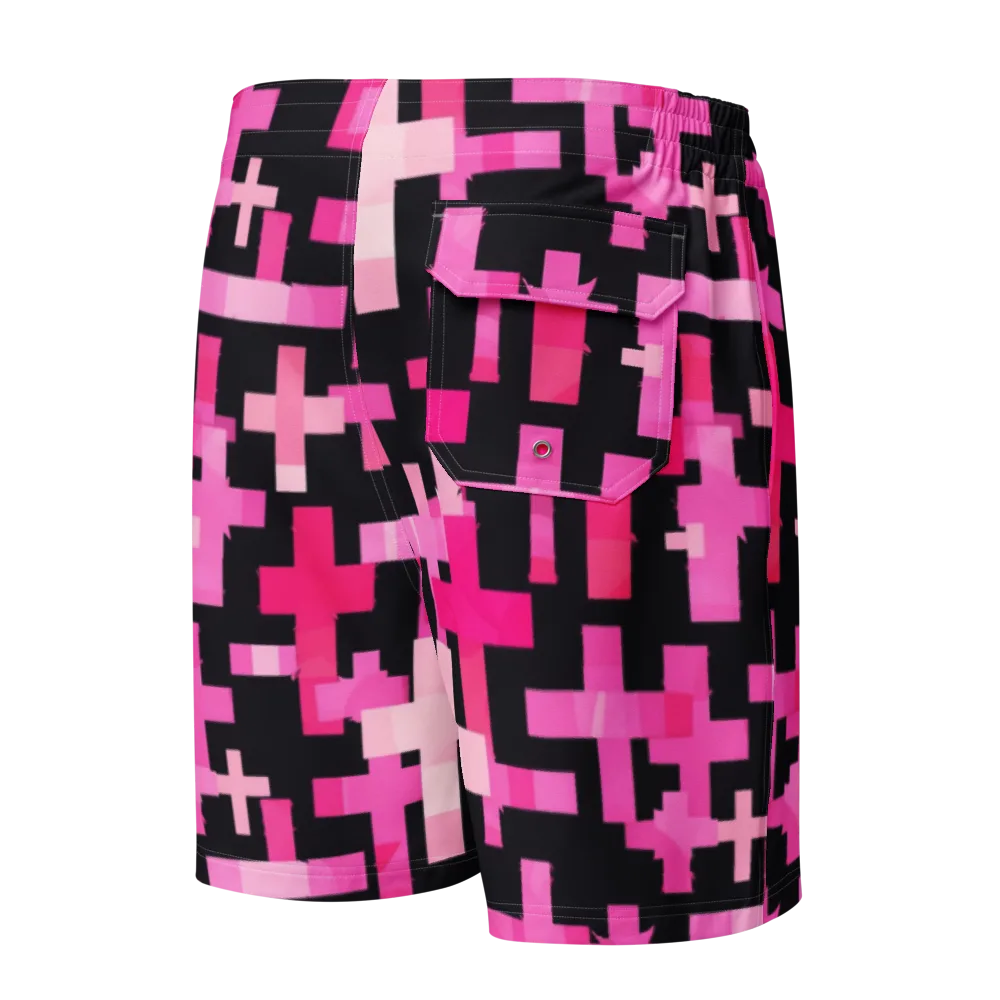 Magenta Junction on Men's Board Shorts — Back