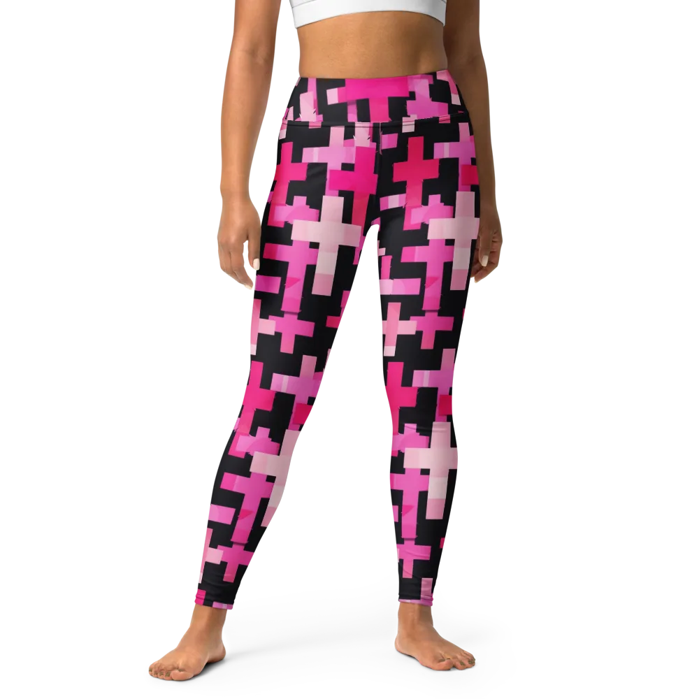 Magenta Junction on Yoga Leggings — Front
