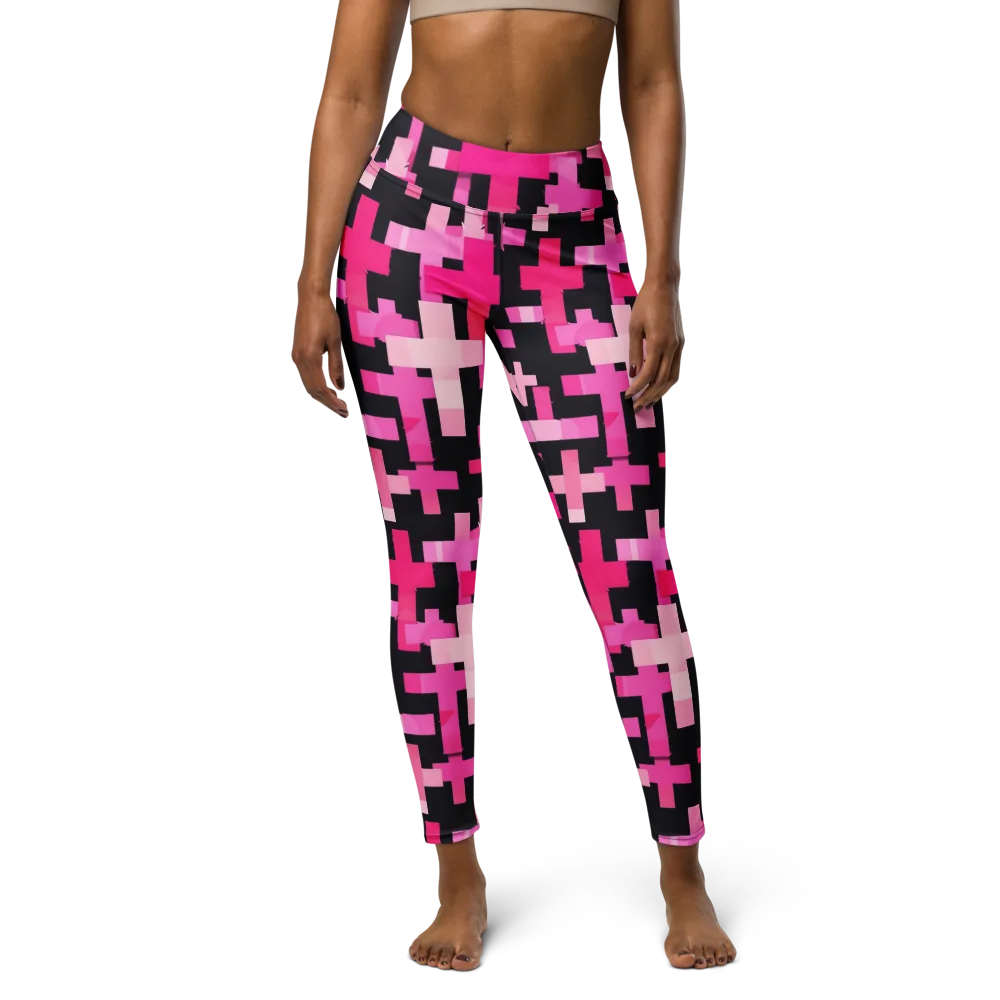 Magenta Junction on Yoga Leggings — Front