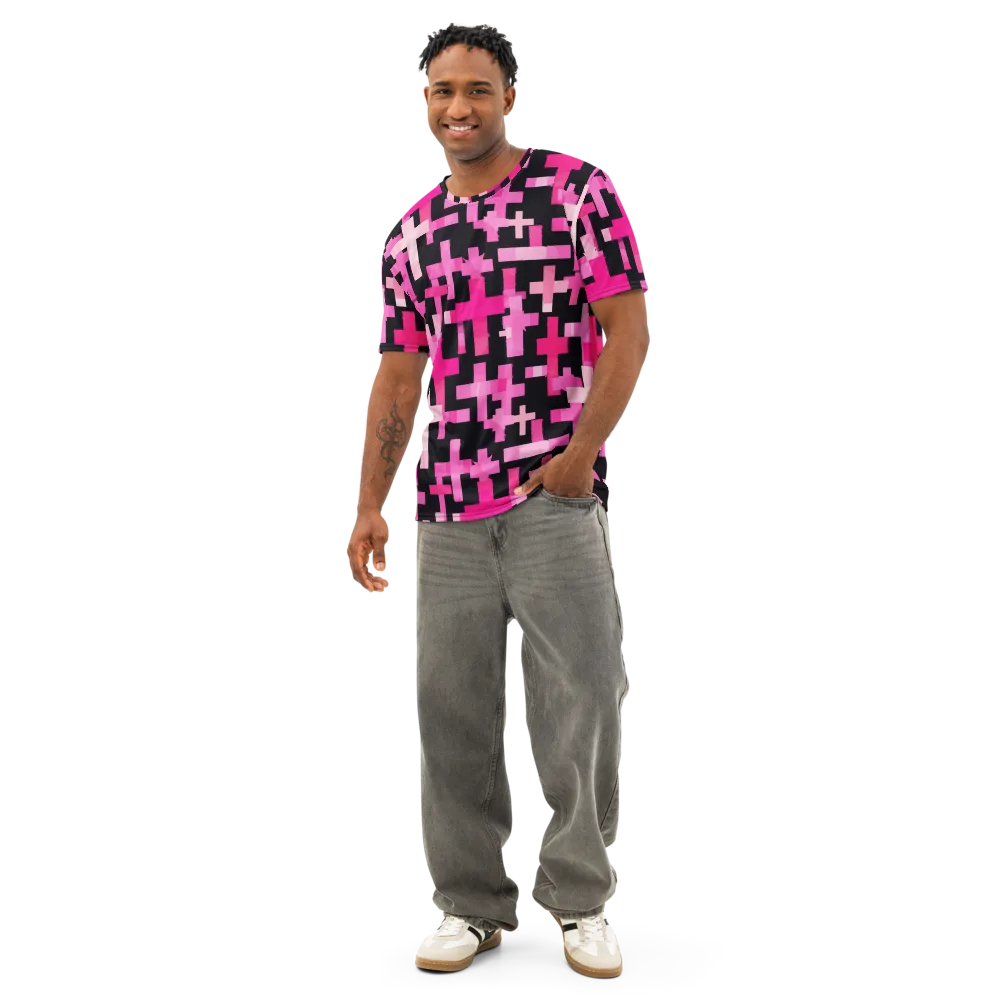 Magenta Junction on Men's Cotton Crew Neck T-Shirt — Front