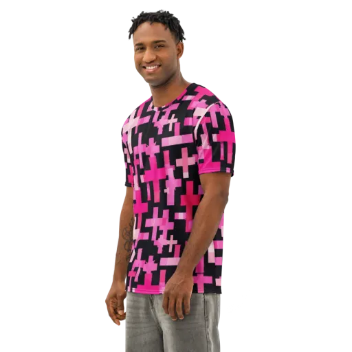 Magenta Junction on a Men's Cotton Crew Neck T-Shirt