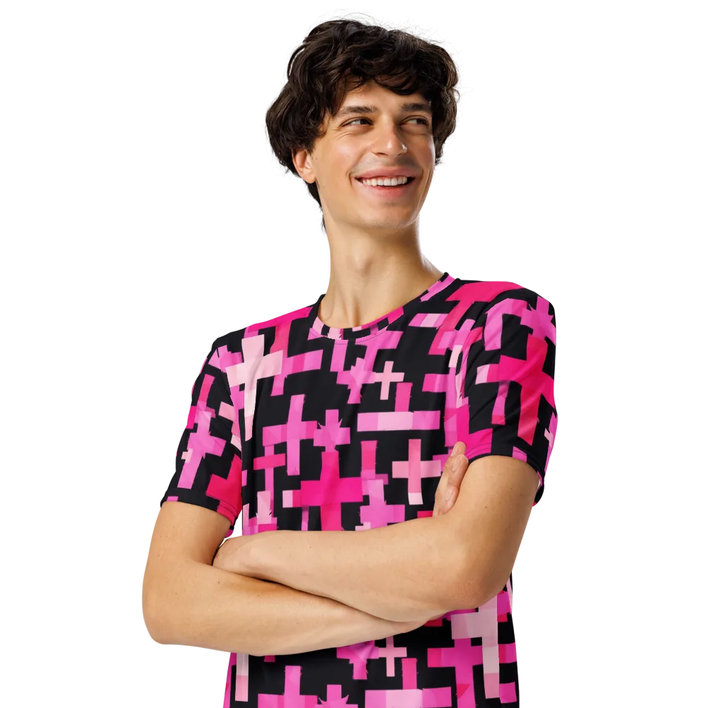 Magenta Junction on Men's Crew Neck T-Shirt — Left Front
