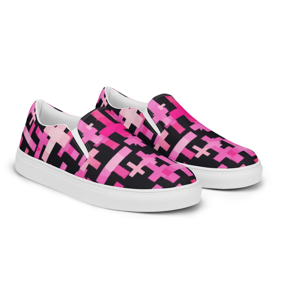 Magenta Junction on Men's Slip-On Canvas Shoes — Right Front