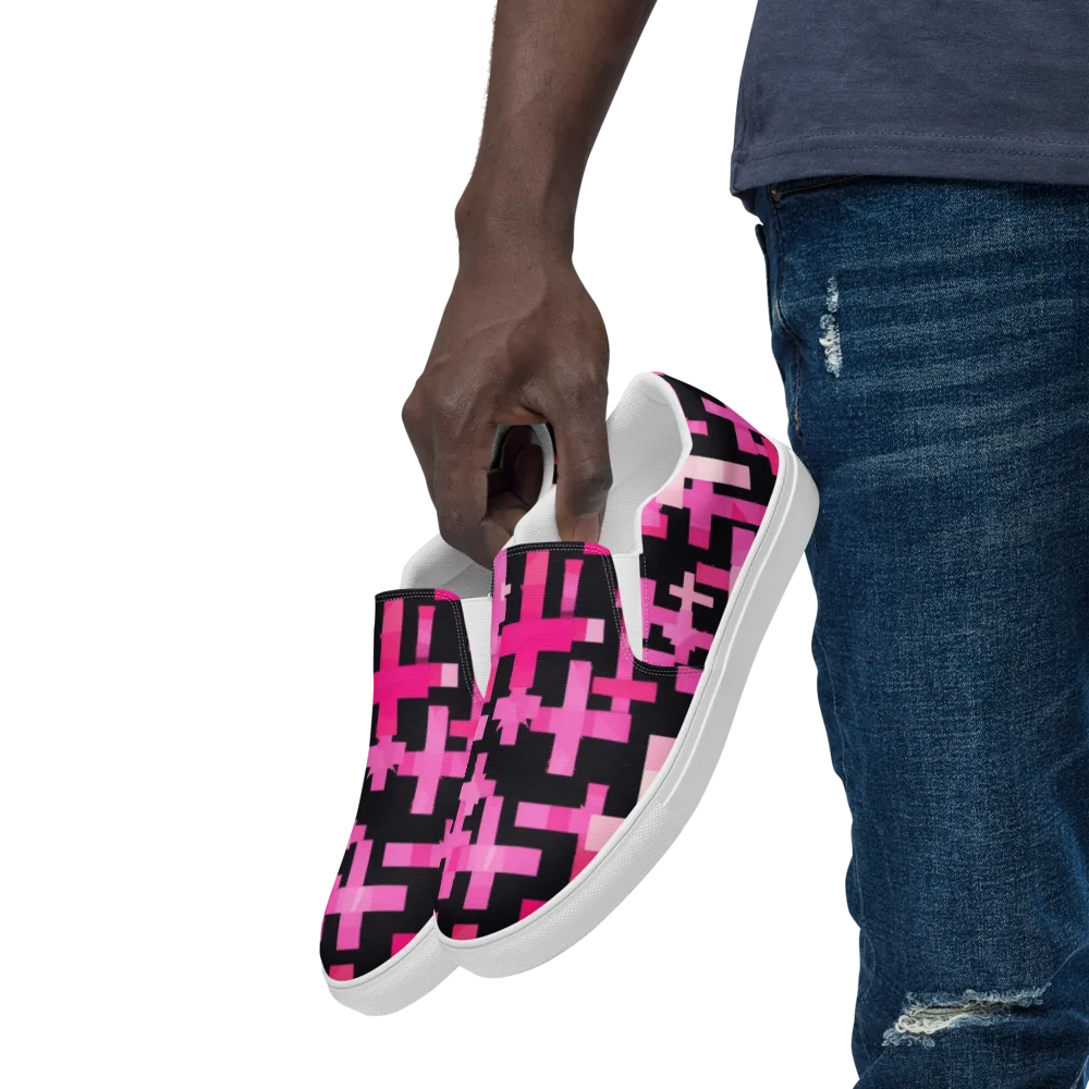 Magenta Junction on Men's Slip-On Canvas Shoes — Left Front
