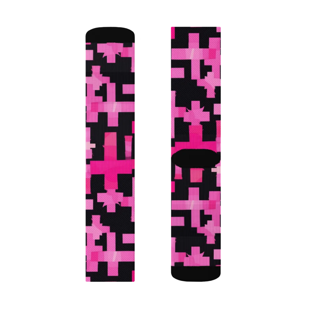 Magenta Junction on Socks — Right Sock