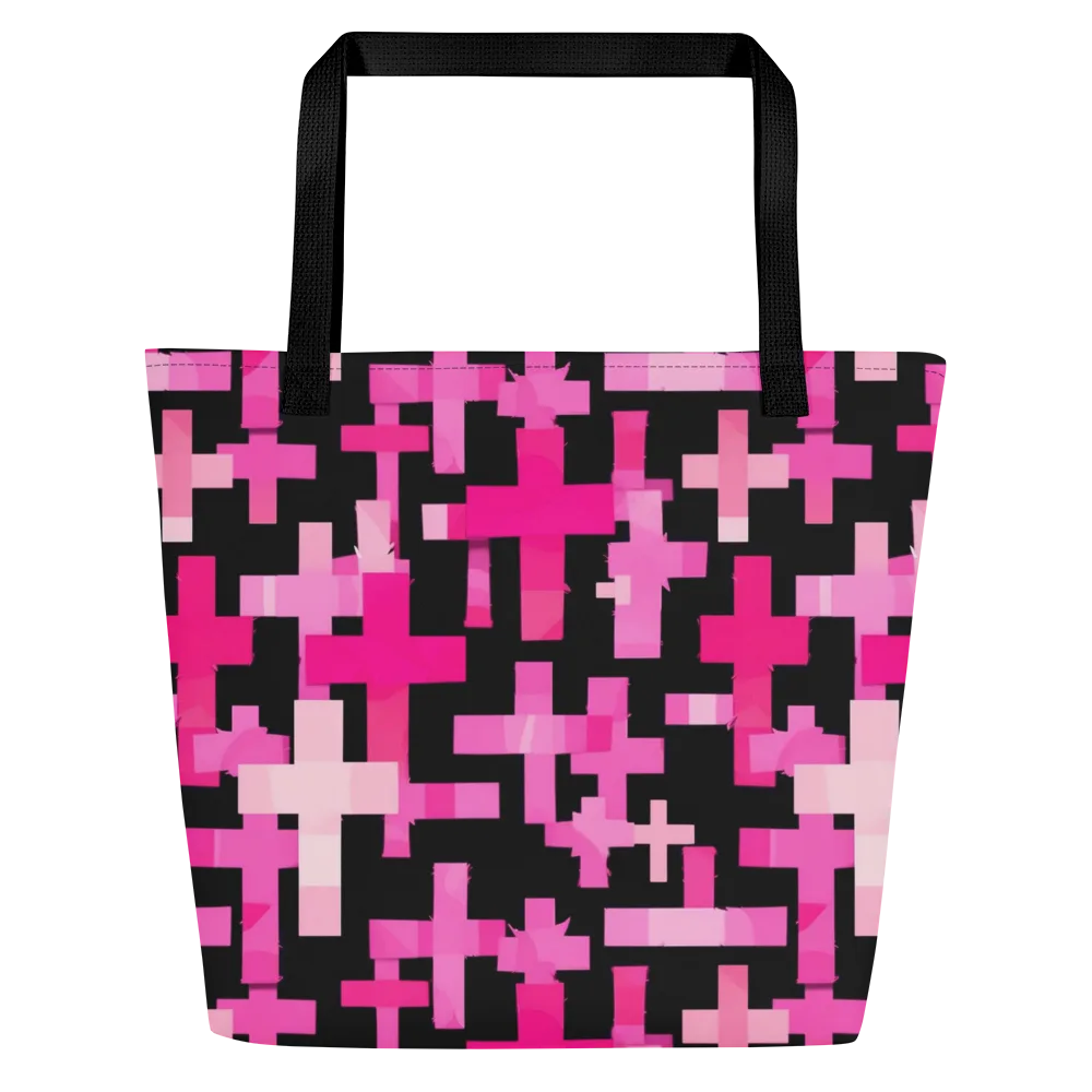Magenta Junction on Large Tote Bag W/ Pocket — Front