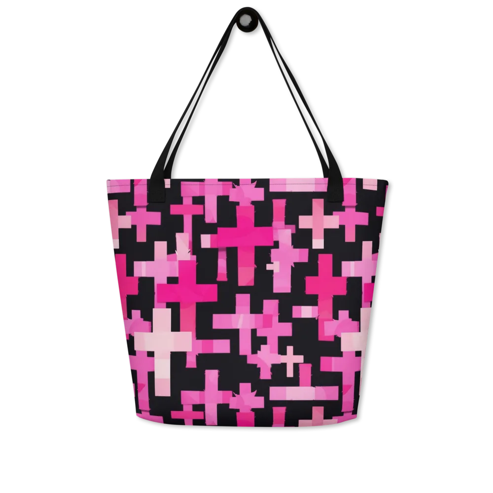 Magenta Junction on Large Tote Bag W/ Pocket — Front