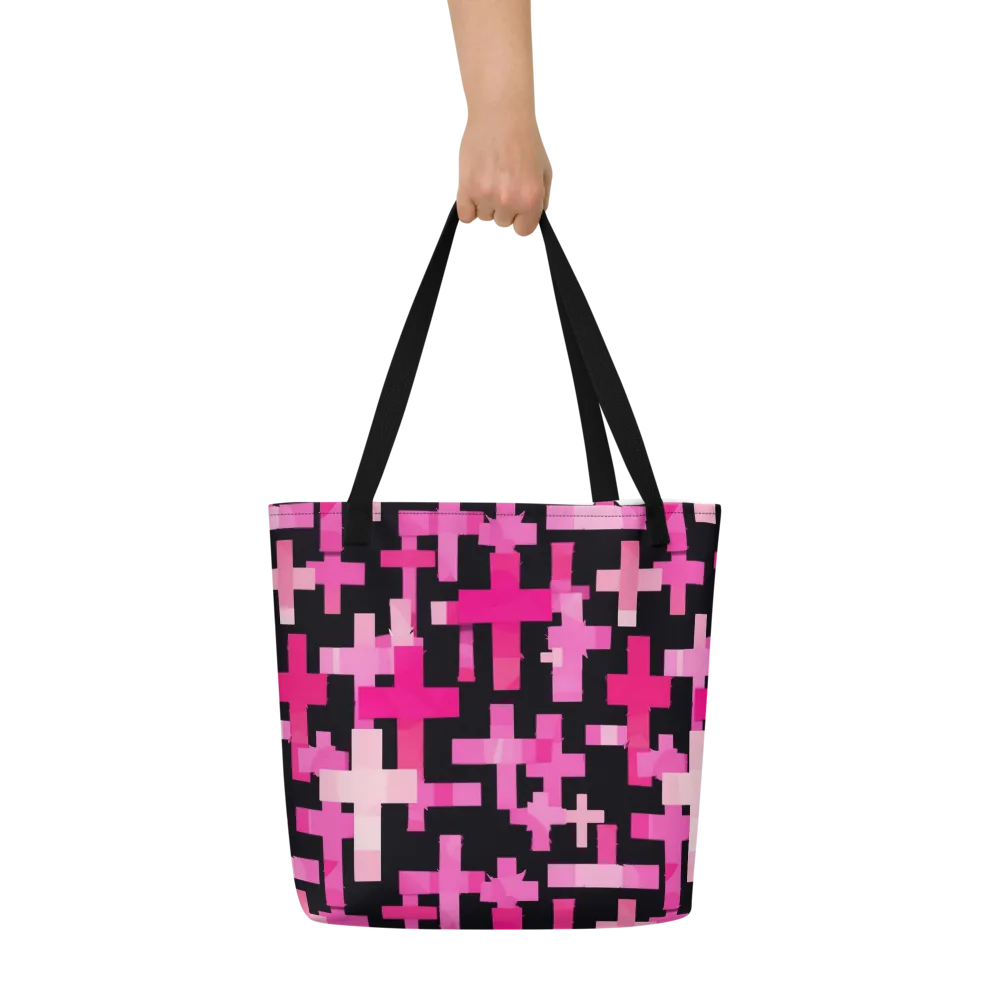 Magenta Junction on Large Tote Bag W/ Pocket — Front