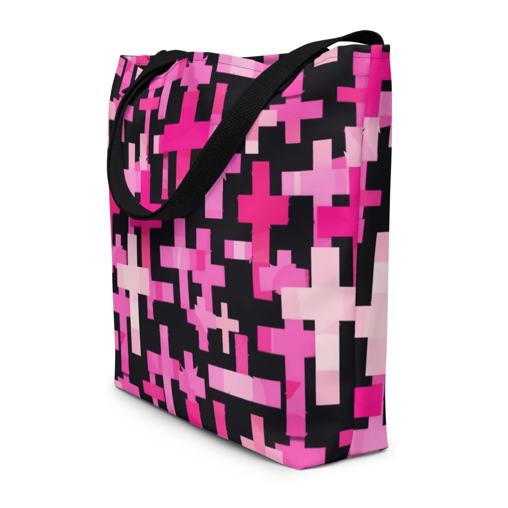 Magenta Junction on Large Tote Bag W/ Pocket — Front