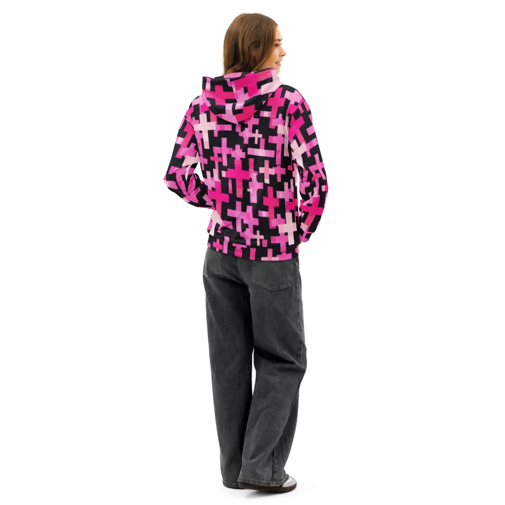 Magenta Junction on Cotton Hoodie — Back