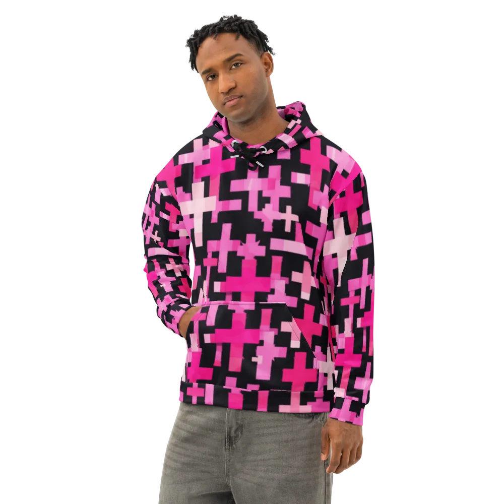 Magenta Junction on Cotton Hoodie — Left Front