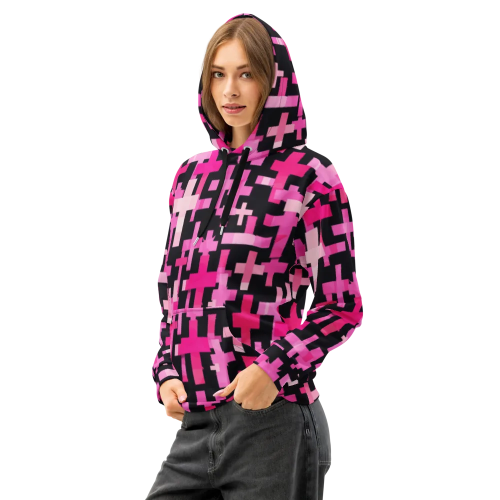 Magenta Junction on Cotton Hoodie — Left Front