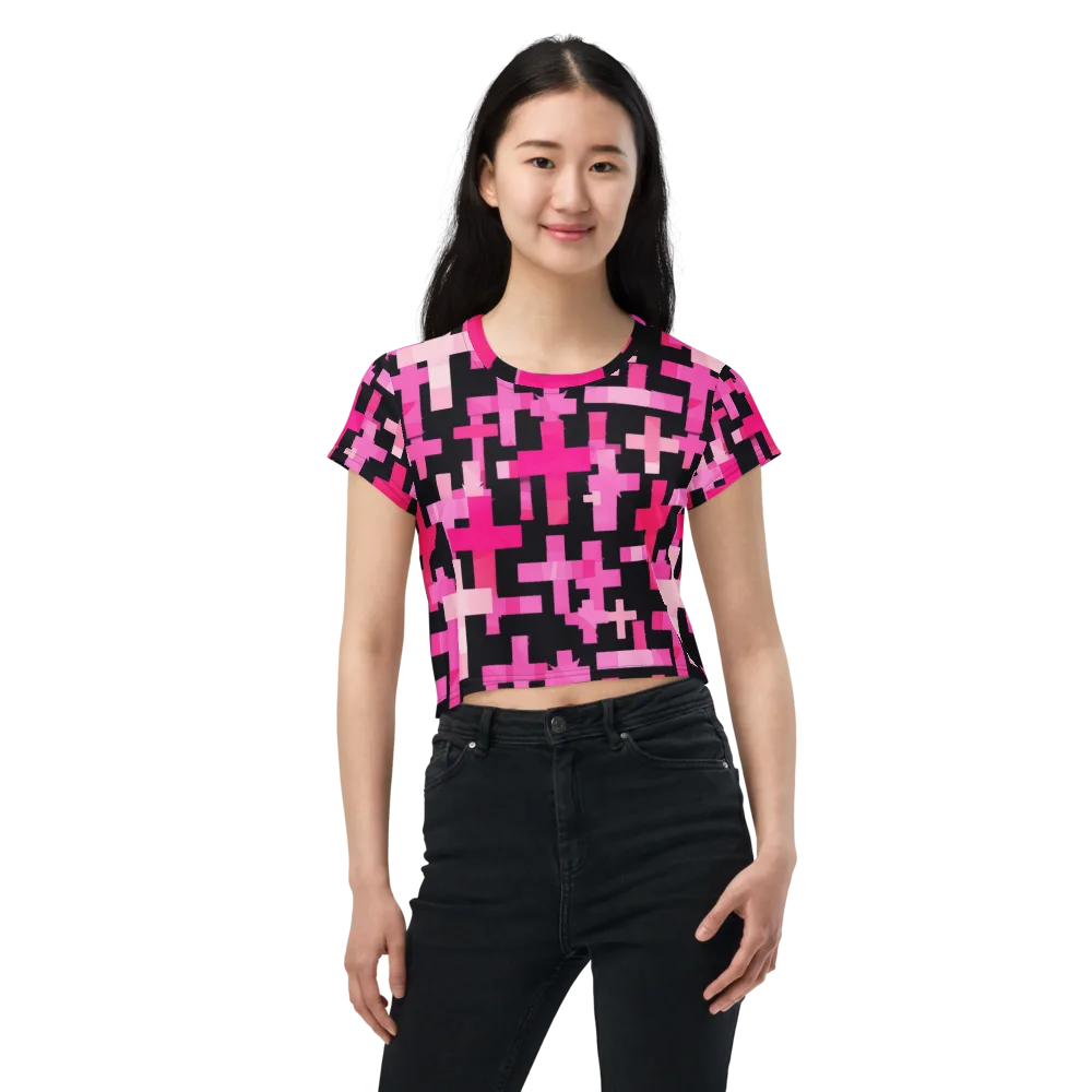 Magenta Junction on Crop Tee — Front