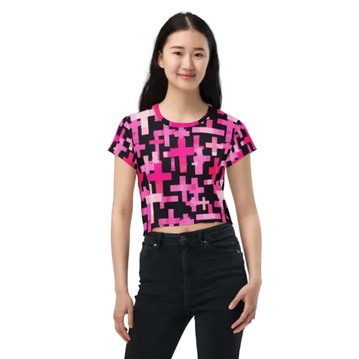 Magenta Junction on a Crop Tee