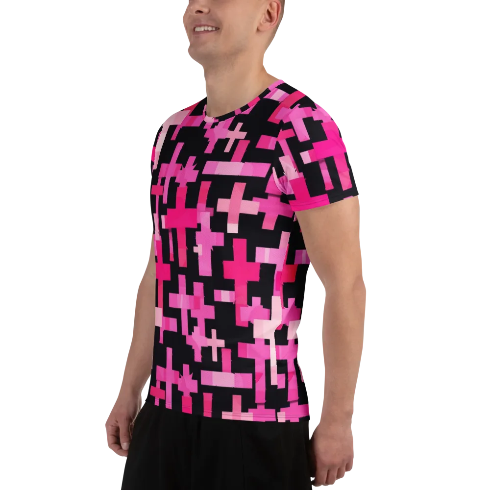 Magenta Junction on Men's Athletic T-Shirt — Left