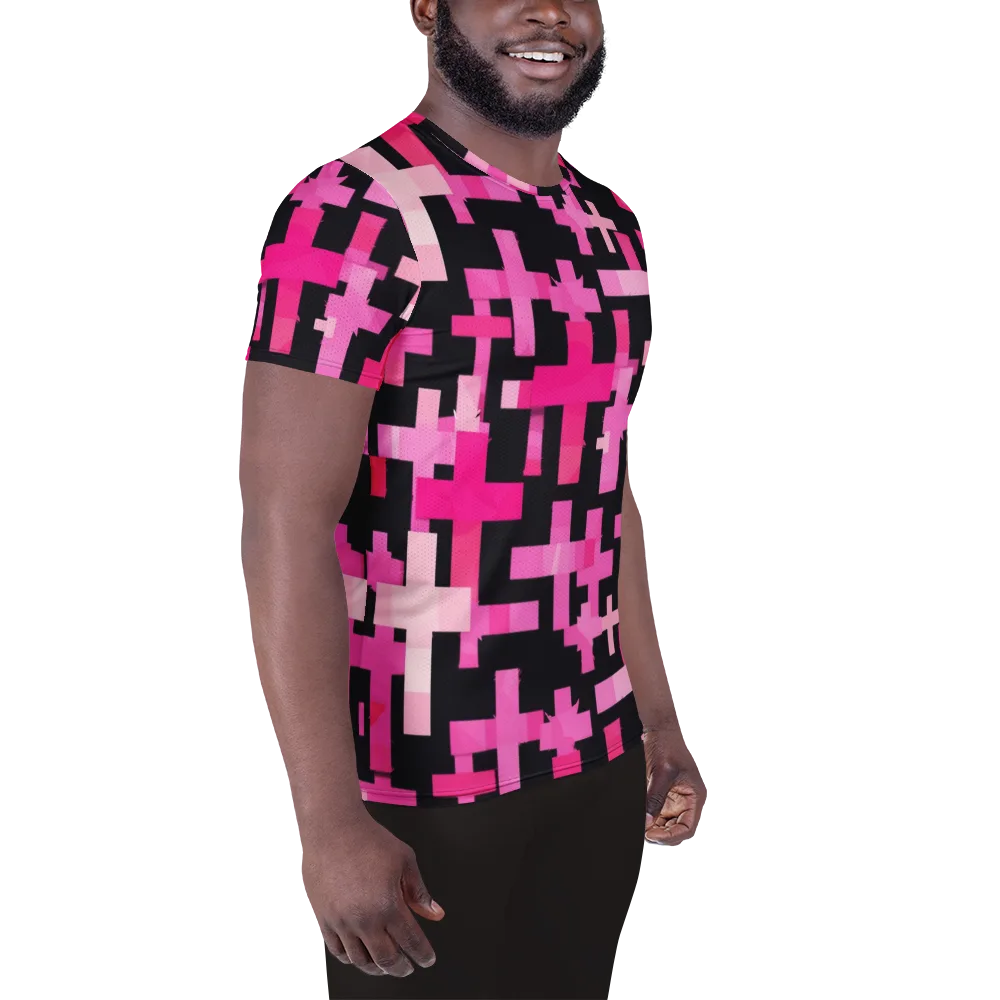 Magenta Junction on Men's Athletic T-Shirt — Right