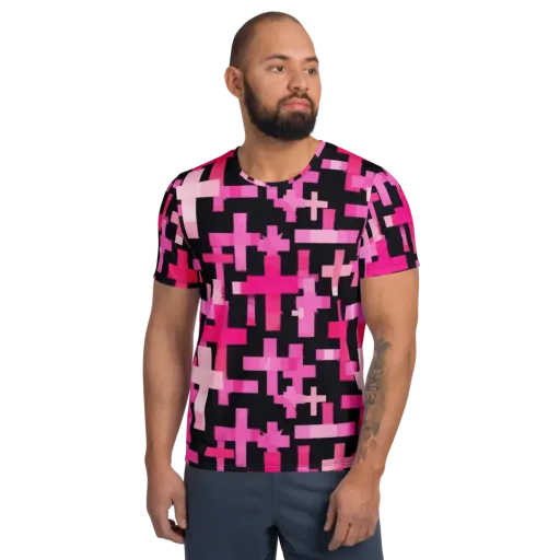 Magenta Junction on a Men's Athletic T-Shirt