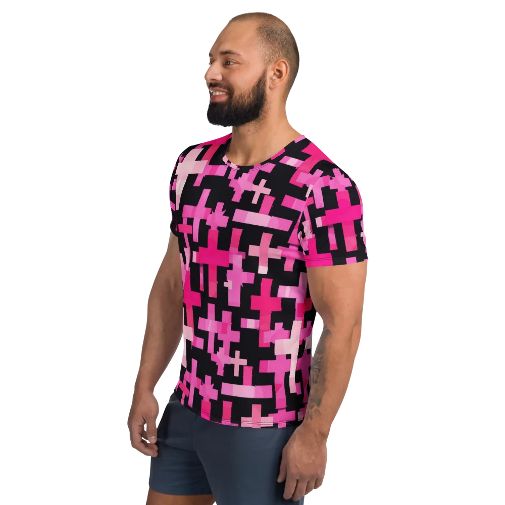 Magenta Junction on Men's Athletic T-Shirt — Left