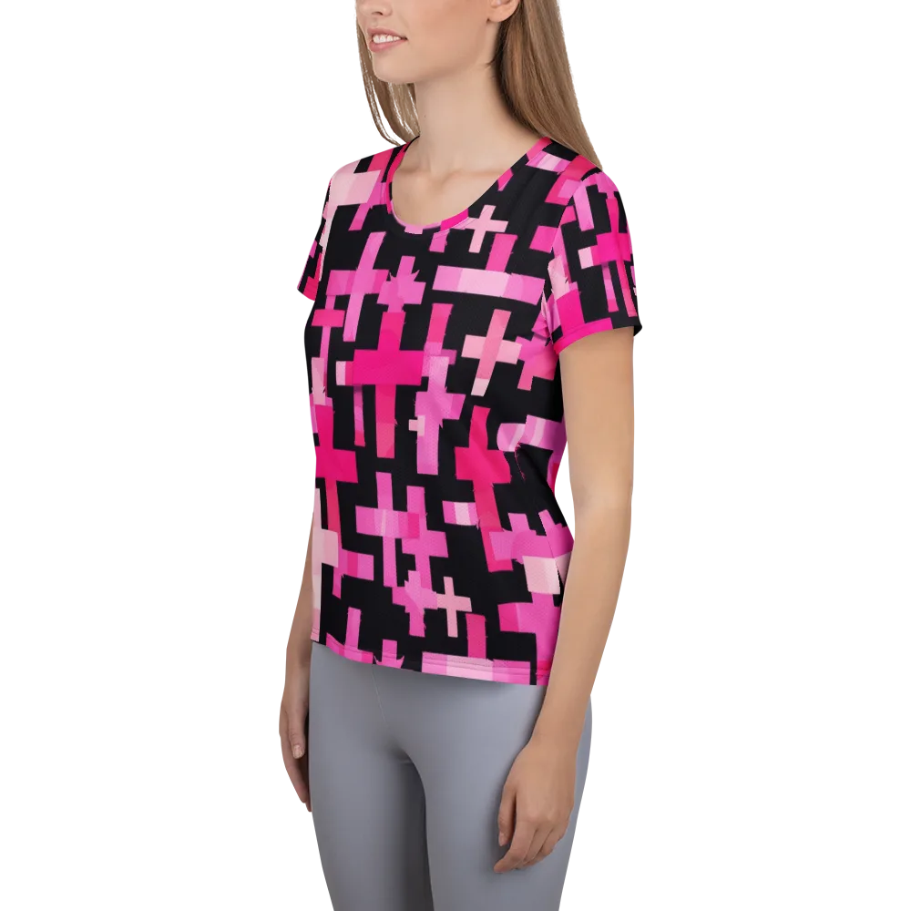 Magenta Junction on Women's Athletic T-Shirt — Left