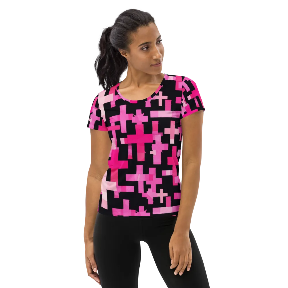 Magenta Junction on Women's Athletic T-Shirt — Front