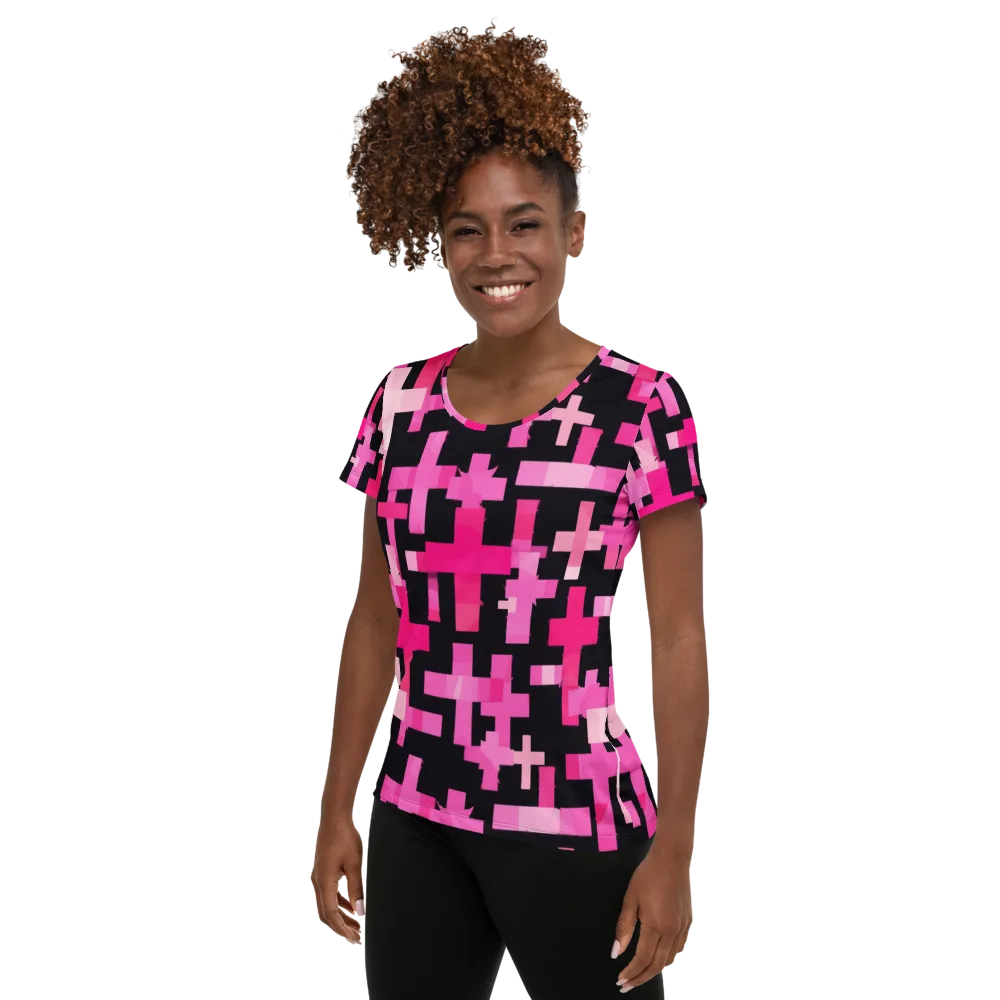 Magenta Junction on Women's Athletic T-Shirt — Left
