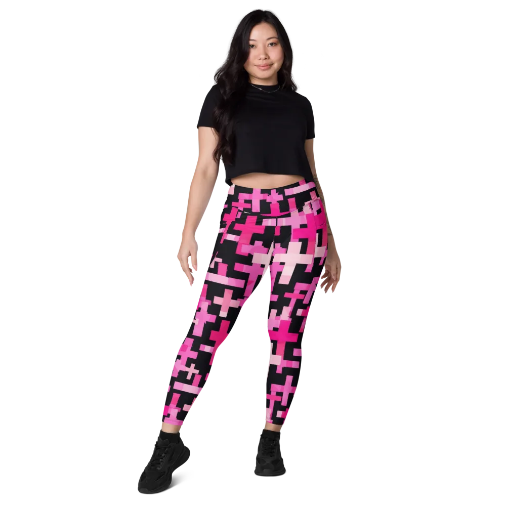 Magenta Junction on Leggings with Pockets — Front