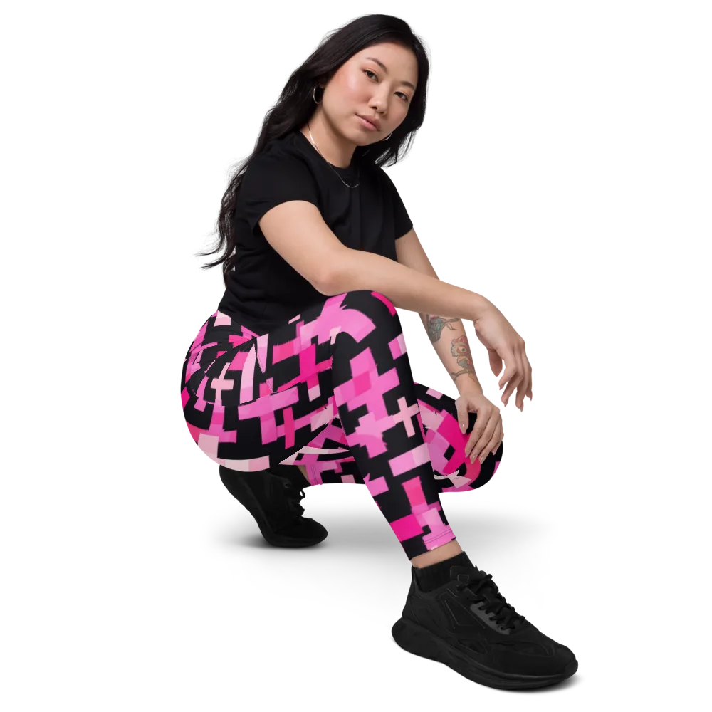 Magenta Junction on Leggings with Pockets — Right Front