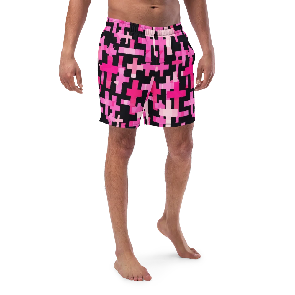 Magenta Junction on Swim Trunks — Front