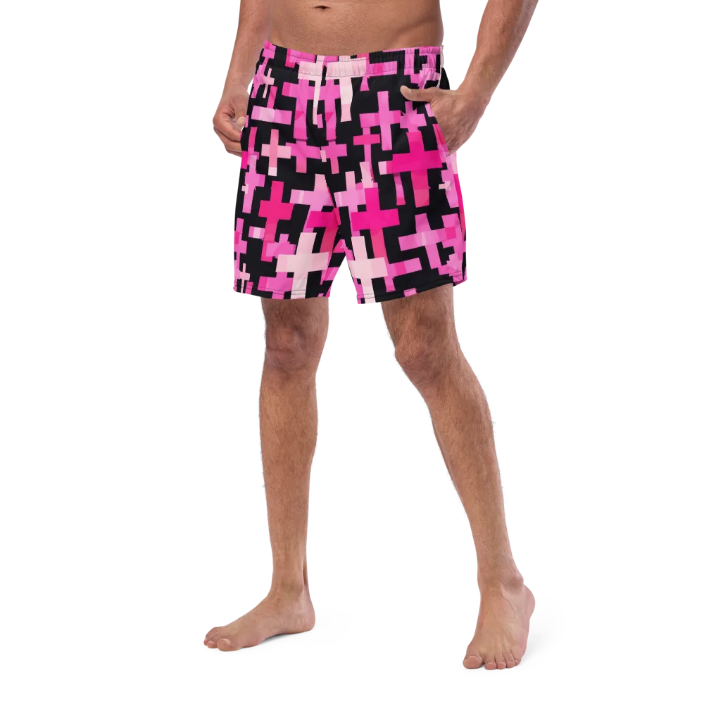 Magenta Junction on Swim Trunks — Left Front