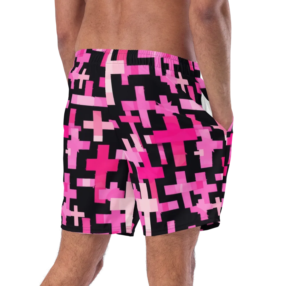 Magenta Junction on Swim Trunks — Right Back