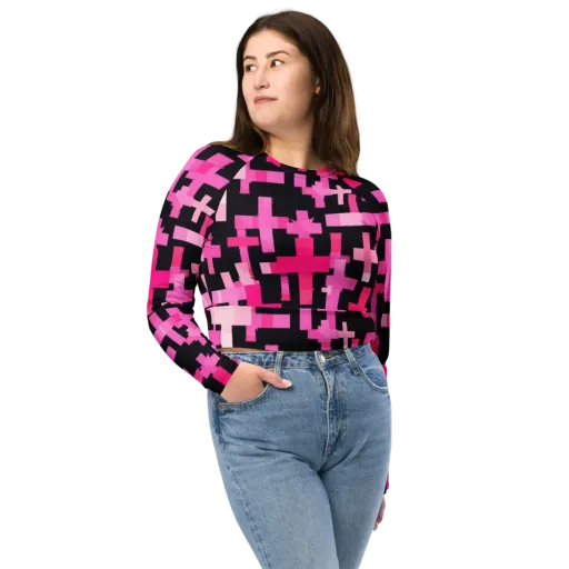 Magenta Junction on a Long Sleeve Crop Top