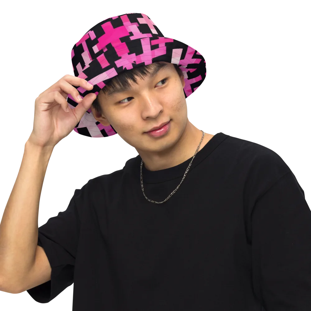 Magenta Junction on Reversible Bucket Hat — Front Inside