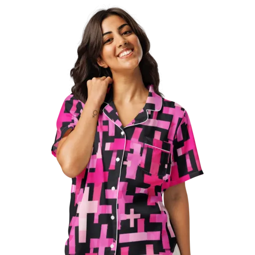 Magenta Junction on a Women's Short Sleeve Pajama Top