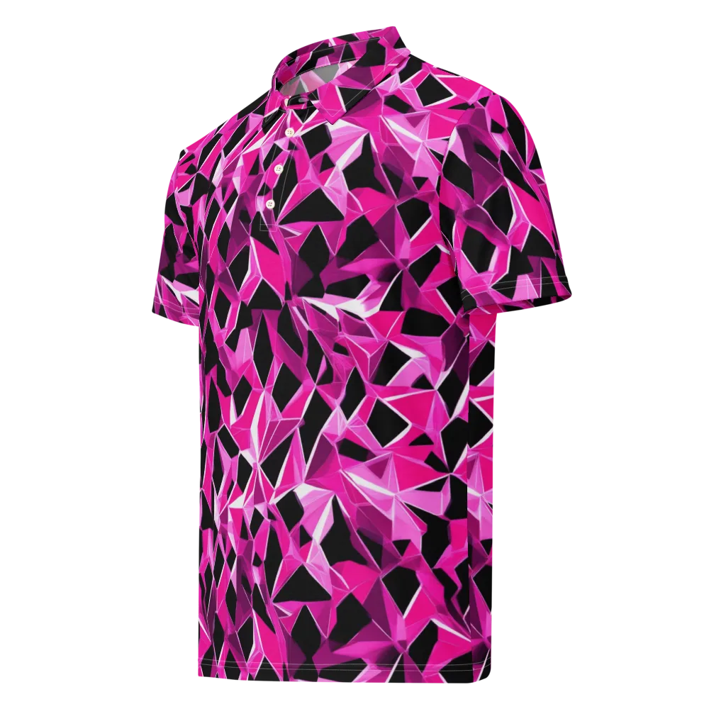 Pink Prism Riot on Men's Slim Fit Polo Shirt — Left Front
