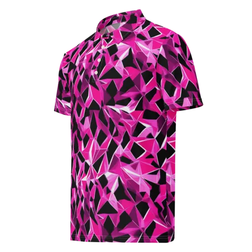 Pink Prism Riot on a Men's Slim Fit Polo Shirt