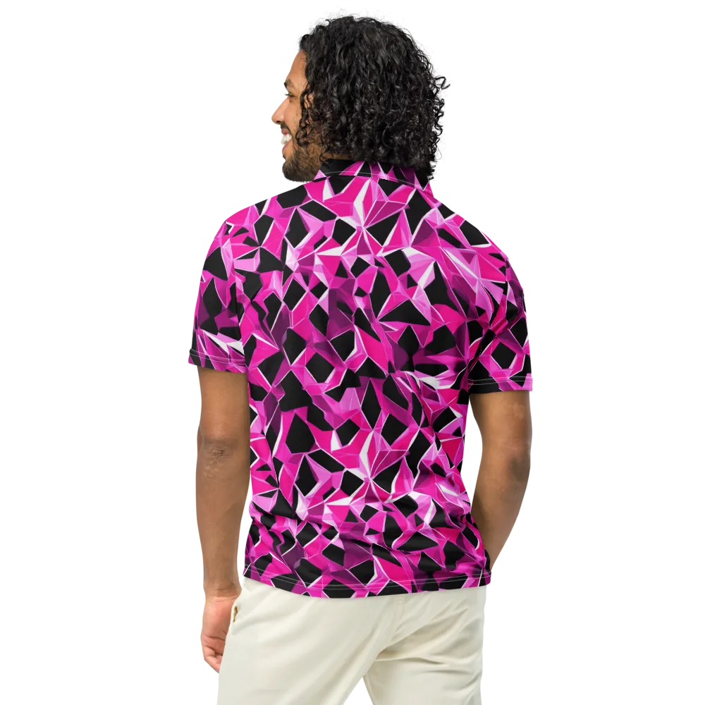 Pink Prism Riot on Men's Slim Fit Polo Shirt — Back
