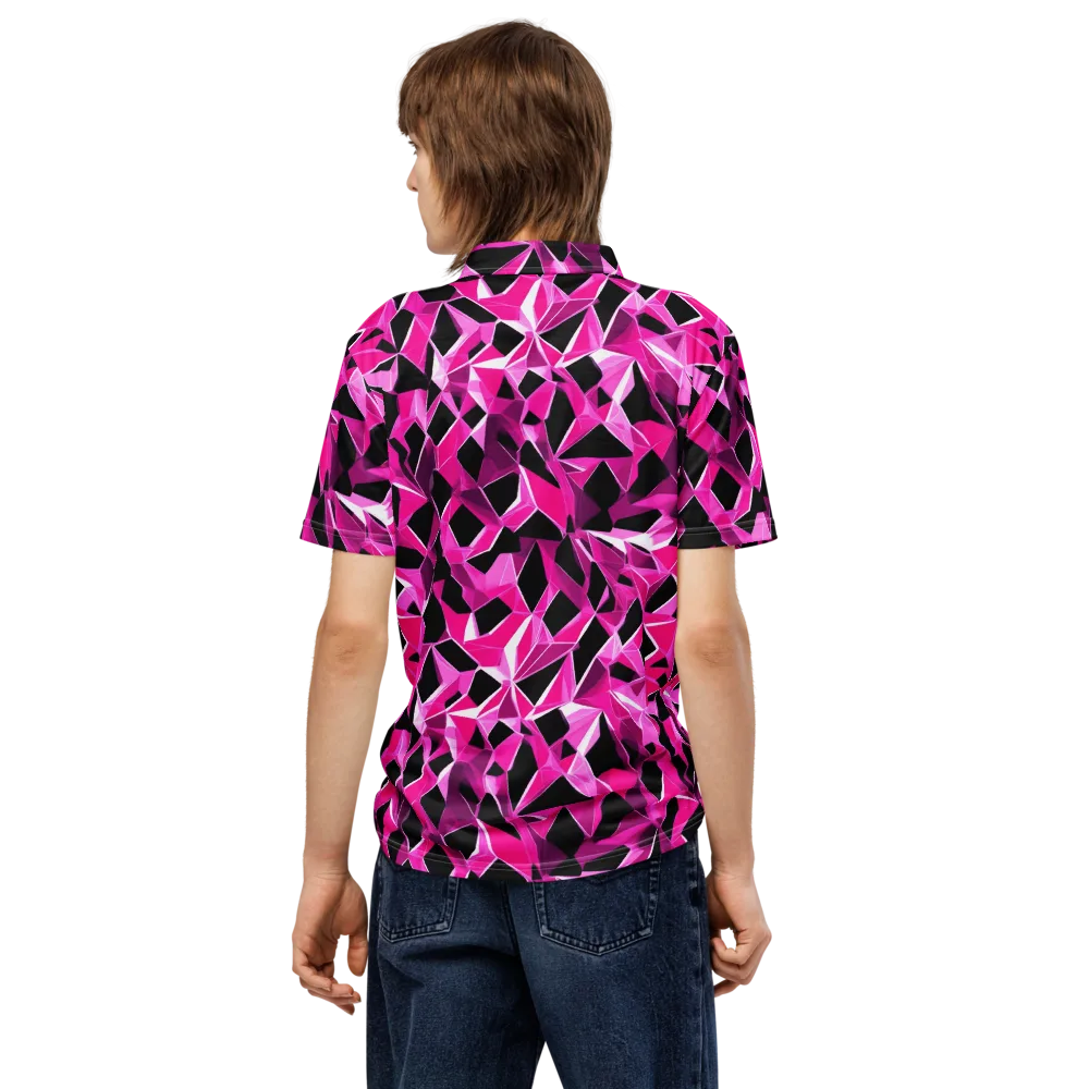 Pink Prism Riot on Men's Slim Fit Polo Shirt — Back