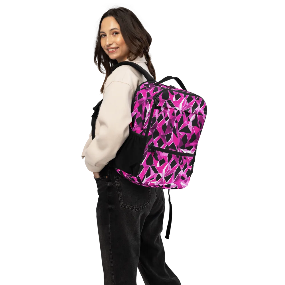 Pink Prism Riot on Utility Backpack — Back