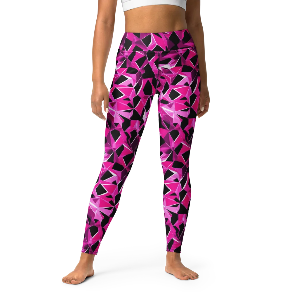 Pink Prism Riot on Yoga Leggings — Front