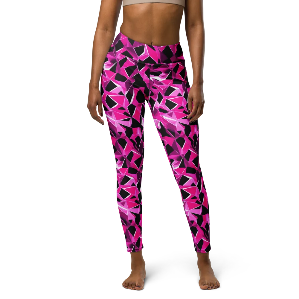 Pink Prism Riot on Yoga Leggings — Front