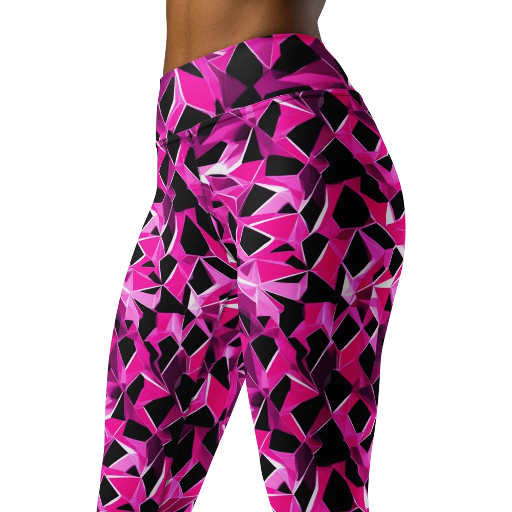 Pink Prism Riot on Yoga Leggings — Left Front