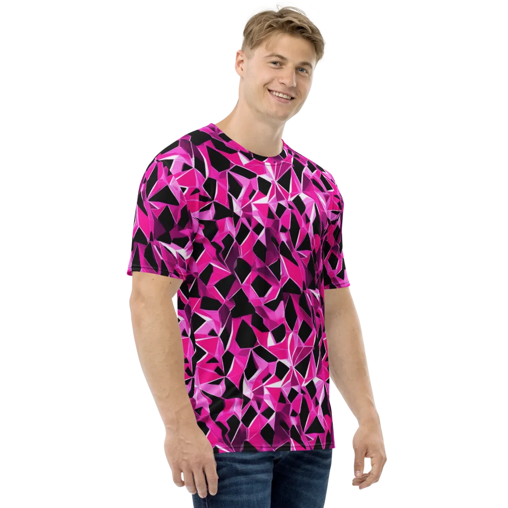 Pink Prism Riot on Men's Crew Neck T-Shirt — Right