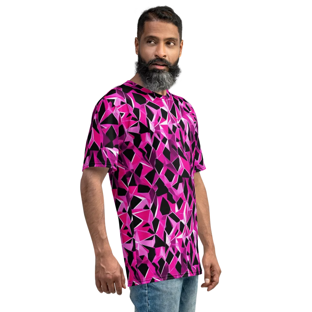 Pink Prism Riot on Men's Crew Neck T-Shirt — Right